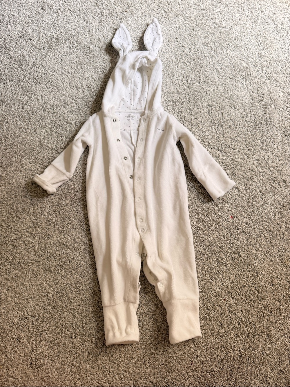 Livly Cream Bunny Hooded Infant One-Piece Bodysuit